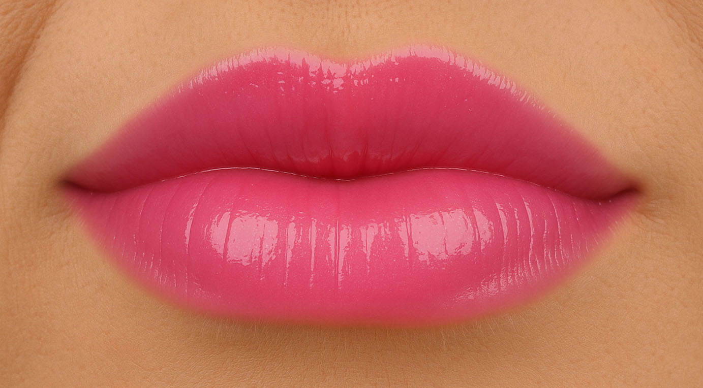 Lippen met Lipgloss Fuchsia
