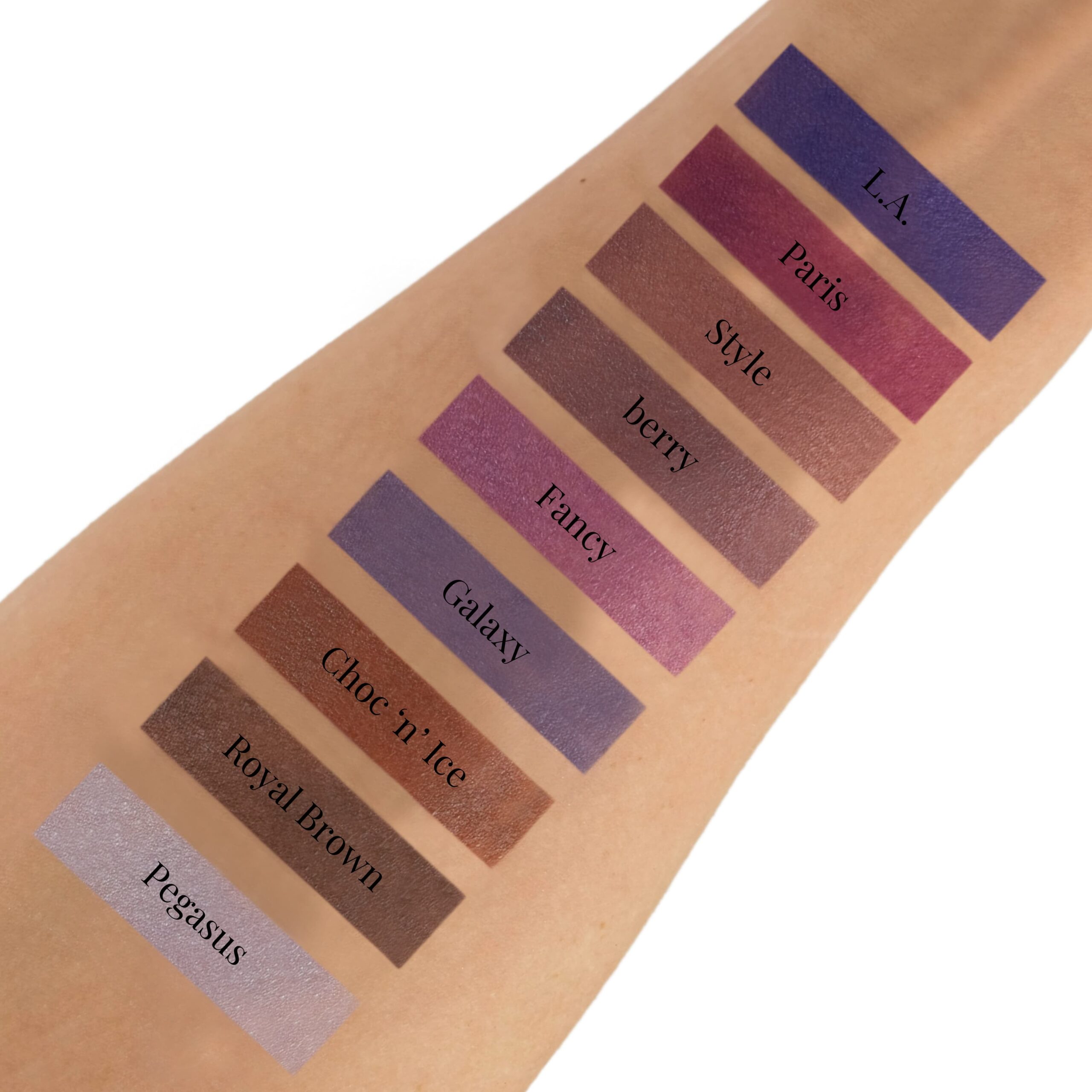 Swatches-L.A.-Paris-Style-Berry-Fancy-Galaxy-Choc'n'Ice-RoyalBrown-Pegasus